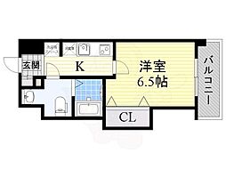 FRENCIA NOIE 東三国(旧：ラグゼ東三国1) 8階1Kの間取り