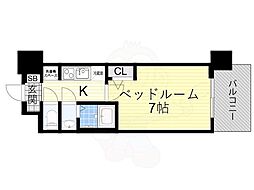 セレニテ新大阪プリエ 10階1Kの間取り