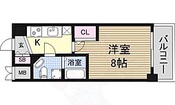 SEST新大阪 3階1Kの間取り