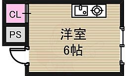 竹田東三国マンション ワンルームの間取図画像
