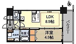 プレサンス新大阪ザ・シティ 1LDKの間取図画像