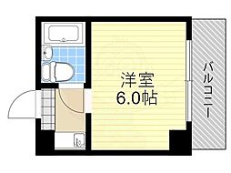 淡路エンビイハイツ ワンルームの間取図画像