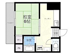 第2マンションローヤル 1Kの間取図画像