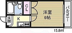 セントラルハイツ 1Kの間取図画像