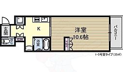 SSKNorth大阪 1Kの間取図画像