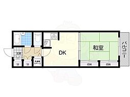 ファミールハイツ北大阪5号棟弐番館 1DKの間取図画像