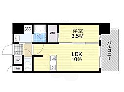 Attirant西三国 1LDKの間取図画像