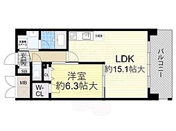ア・ミュゼ新大阪 1LDKの間取図画像