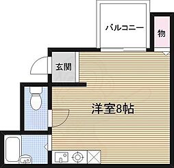 オンセカーサ ワンルームの間取図画像