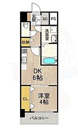 スプランディッド新大阪EAST 1DKの間取図画像