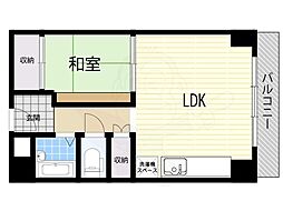 プラザ新大阪 1LDKの間取図画像