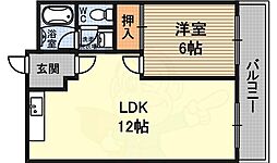 ミスター上新庄 1LDKの間取図画像