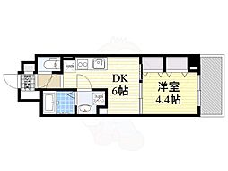 セントロイヤルクラブ新大阪 1DKの間取図画像
