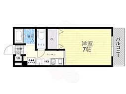 モーブ 1Kの間取図画像
