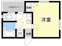 第2シャトーサンショウ 1Kの間取図画像