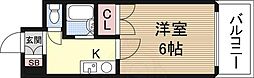 第3国本エレガンス新大阪 1Kの間取図画像