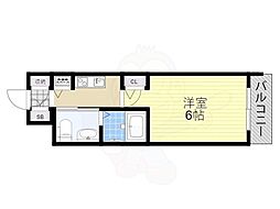 エスリード新大阪NORTH 1Kの間取図画像