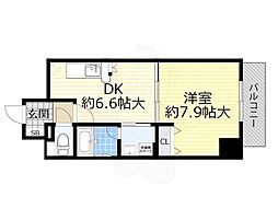 アーバネス淀川 1DKの間取図画像