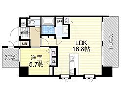 スプランディッド十三本町 1LDKの間取図画像