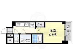 エスリード新北野グランリンク 1Kの間取図画像
