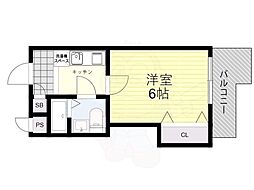 カーサデルソーレ 1Kの間取図画像