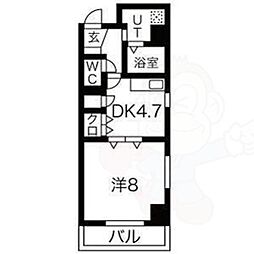 サンパティーク 1DKの間取図画像