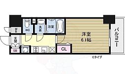 プレサンス新大阪ザ・シティ 1Kの間取図画像