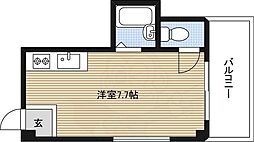 新大阪ハイツ ワンルームの間取図画像