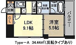 アーバンフラッツ西中島 1LDKの間取図画像