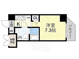 エグゼ新大阪南 1Kの間取図画像