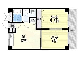 第二高光マンション 2DKの間取図画像