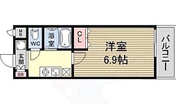 井高野レジデンス 1Kの間取図画像