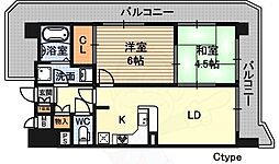ダイアパレス淡路 2DKの間取図画像