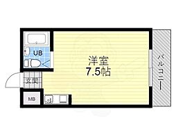 エクセレントジョーシン6 ワンルームの間取図画像