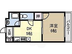 門田マンション 1DKの間取図画像