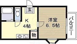 ハイクレスト橋本2 1Kの間取図画像