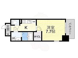 エスリード大阪グランゲート 1Kの間取図画像