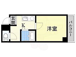 ハイツベレール 1Kの間取図画像