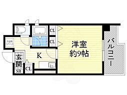 シャルマン新大阪 1Kの間取図画像