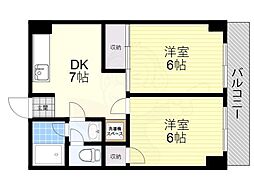 第12高光マンション 2DKの間取図画像
