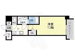 OrchidResidence新大阪 1Kの間取図画像