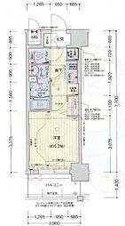 プレサンス淡路駅前 1Kの間取図画像