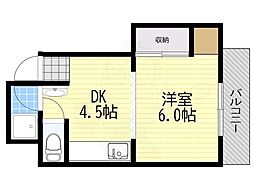 岡本駅前マンション 1DKの間取図画像
