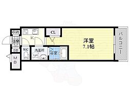 OrchidResidence新大阪 1Kの間取図画像