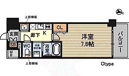 プランドール新大阪ノースレジデンス 1Kの間取図画像