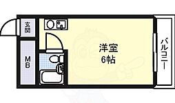 ダイドーメゾン上新庄 ワンルームの間取図画像