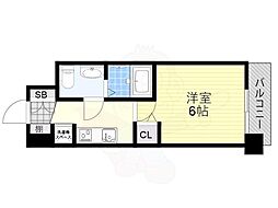 EXE大阪NORTHGATE 1Kの間取図画像