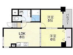 パレス東洋7号館 2DKの間取図画像
