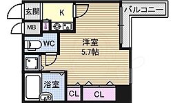 シティライフディナスティ新大阪 1Kの間取図画像