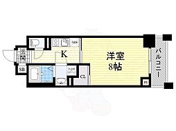 エイペックス新大阪 1Kの間取図画像